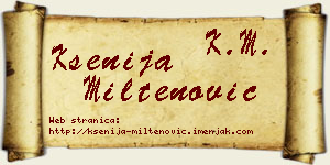Ksenija Miltenović vizit kartica